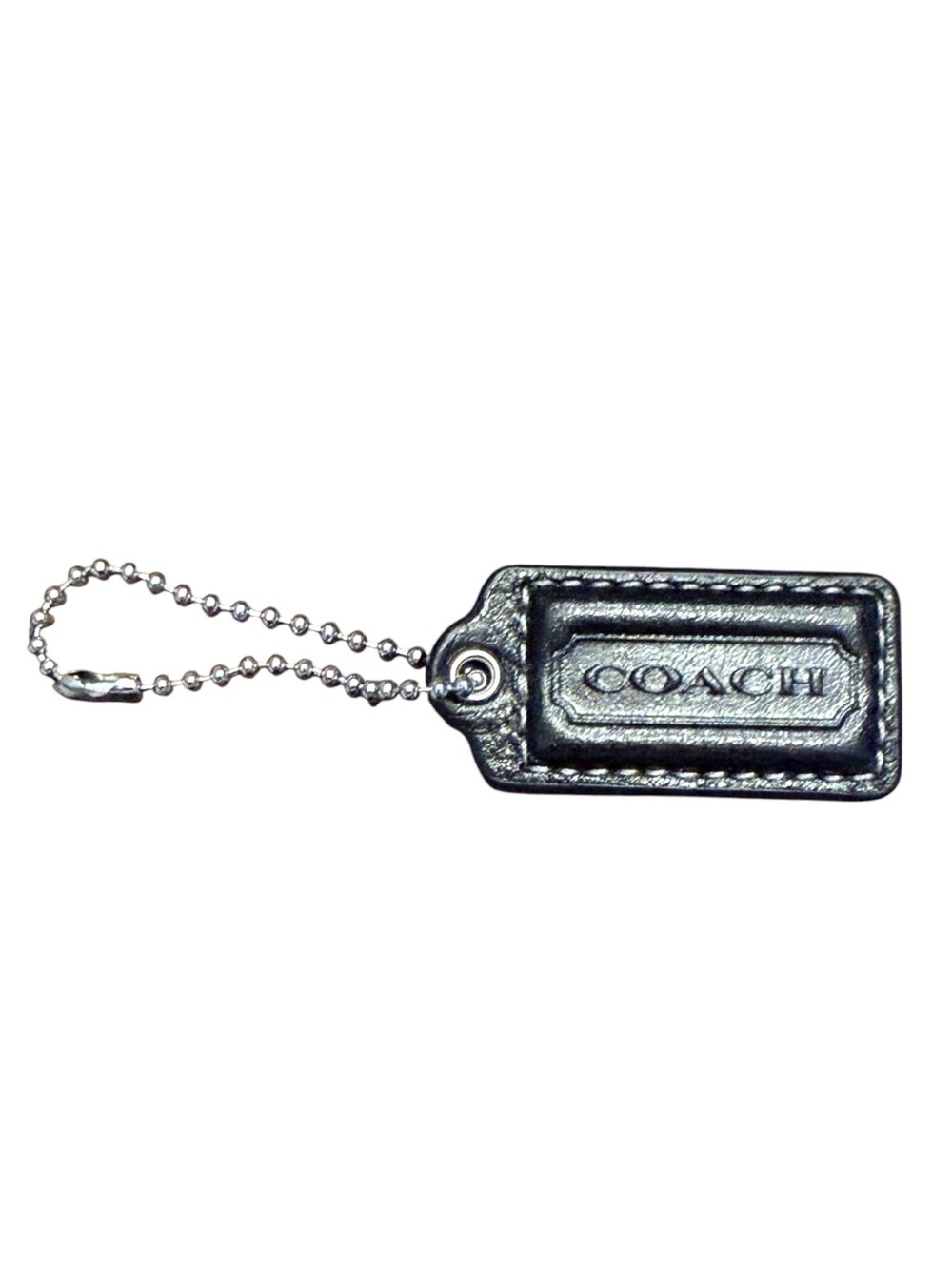 Coach Black Leather Purse Charm Tag